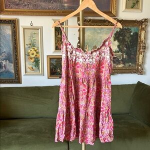NATURAL LIFE Floral Embroidered Harley Mini Sundress
